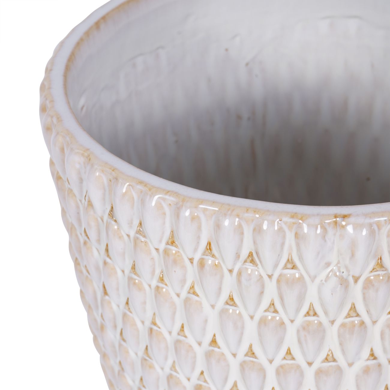 Mediterranean Reactive Glaze Ceramic Cream Planter